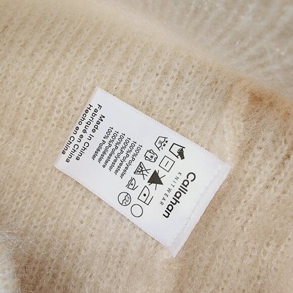 Callahan Revolve Genny Fuzzy Eyelash Knit Midi Skirt Cream White M Cozy - Picture 8 of 14